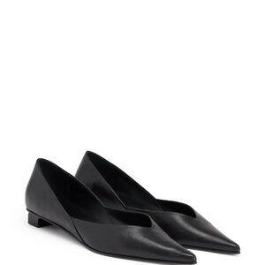 Ami Paris Pointed Flat Leather Pumps